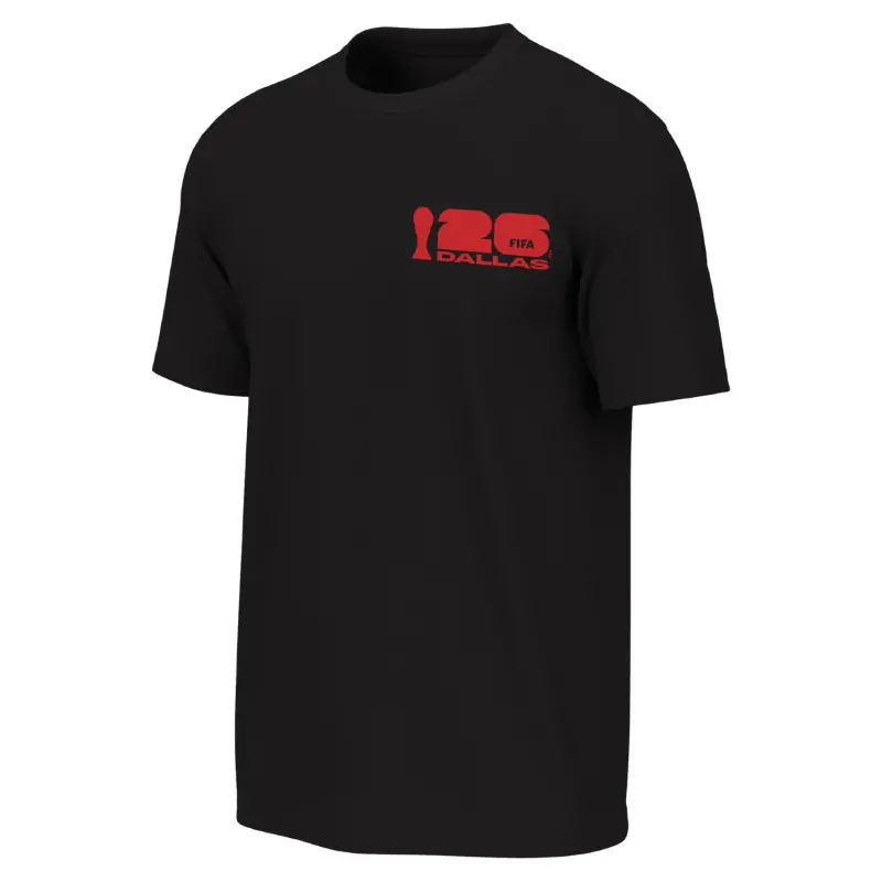 England Footbalkits 2026 World Cup Dallas Poster Black T-Shirt – Unisex – Official World Cup Football Kits