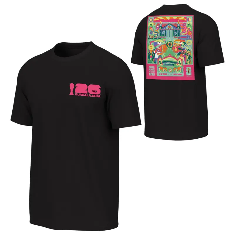 England Footbalkits 2026 World Cup Guadalajara Poster Black T-Shirt – Unisex – Official World Cup Football Kits