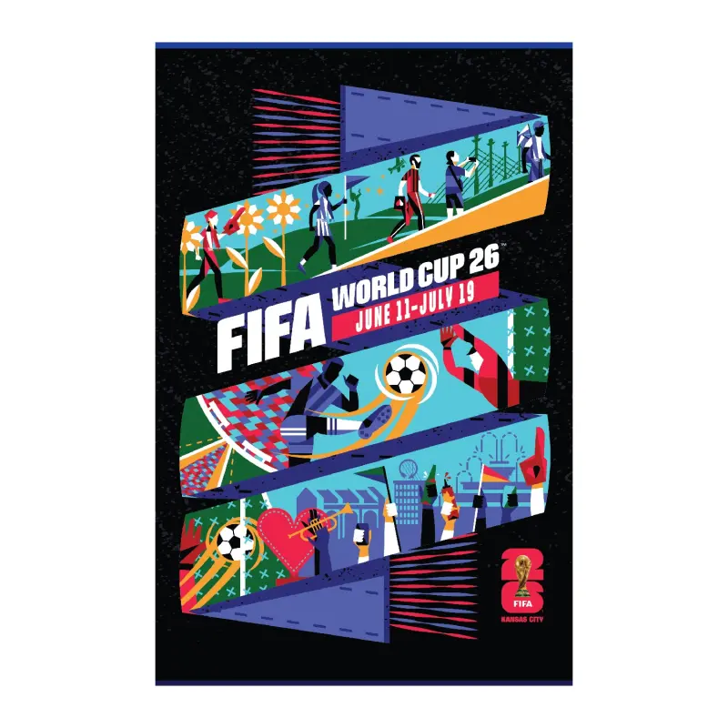 England Footbalkits 2026 World Cup Kansas City Host City Poster – Official World Cup Football Kits