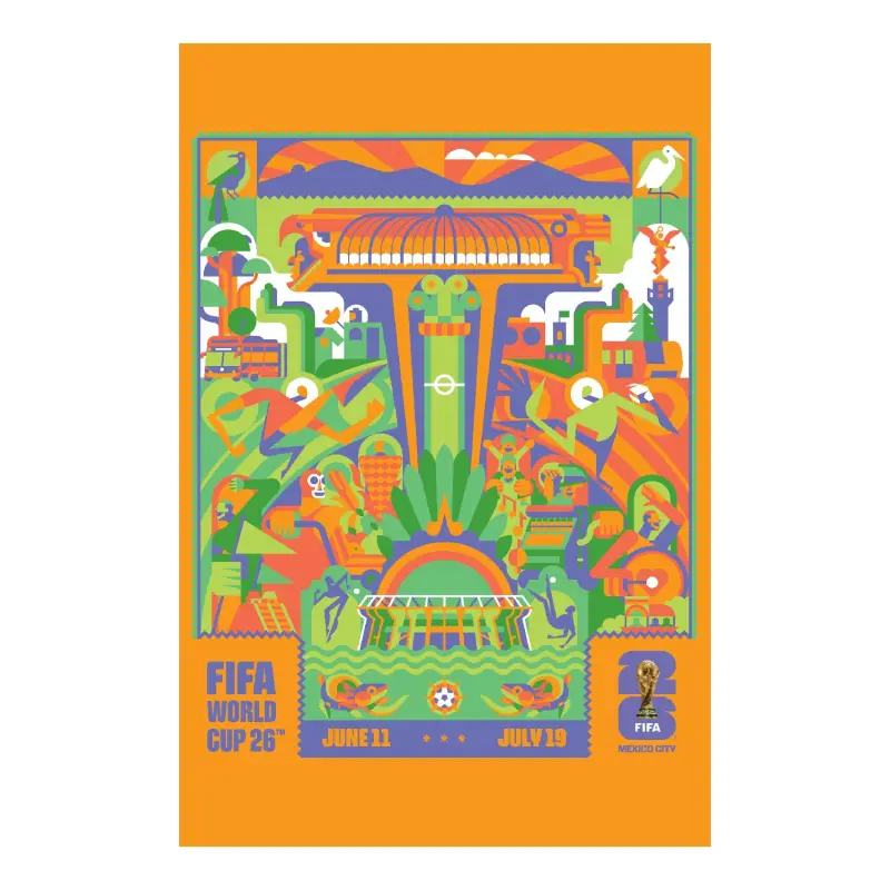 England Footbalkits 2026 World Cup Mexico City Host City Poster – Official World Cup Football Kits