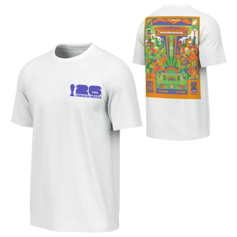 England Footbalkits 2026 World Cup Mexico City Poster White T-Shirt – Unisex – Official World Cup Football Kits