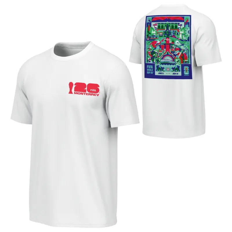 England Footbalkits 2026 World Cup Monterrey Poster White T-Shirt [ENG] – Unisex – Official World Cup Football Kits