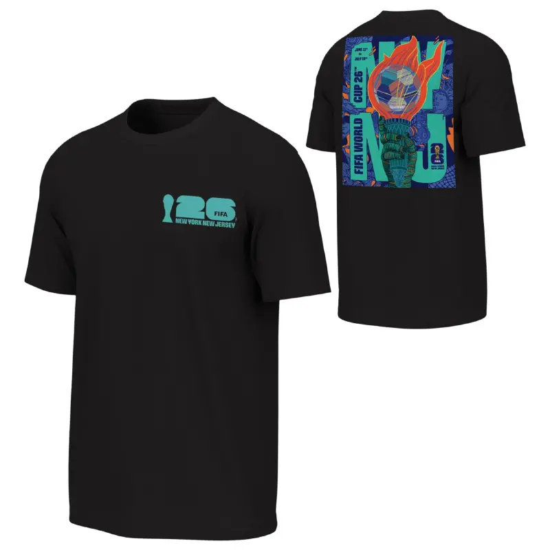 England Footbalkits 2026 World Cup New York New Jersey Poster Black T-Shirt – Unisex – Official World Cup Football Kits