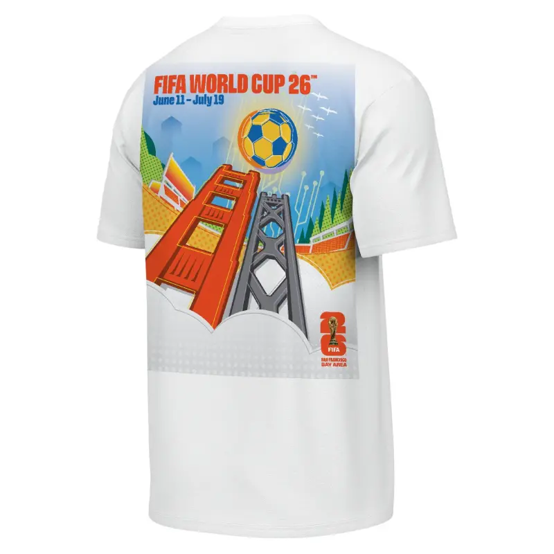England Footbalkits 2026 World Cup San Francisco Bay Area Poster White T-Shirt – Unisex – Official World Cup Football Kits