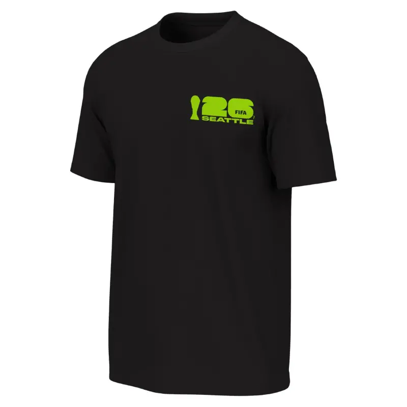 England Footbalkits 2026 World Cup Seattle Poster Black T-Shirt – Unisex – Official World Cup Football Kits