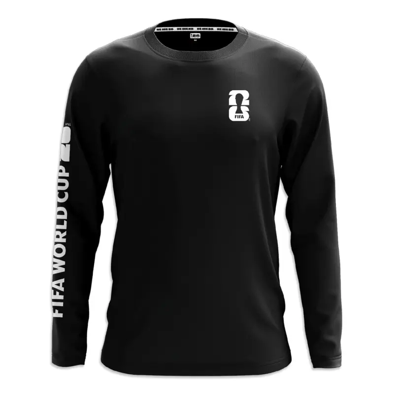 England Footbalkits 2026 World Cup Tiles Long Sleeve Black T-Shirt – Unisex – Official World Cup Football Kits