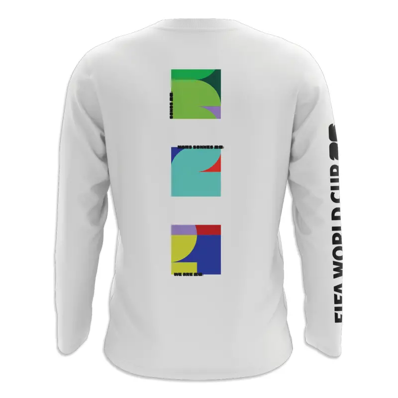 England Footbalkits 2026 World Cup Tiles Long Sleeve White T-Shirt – Unisex – Official World Cup Football Kits