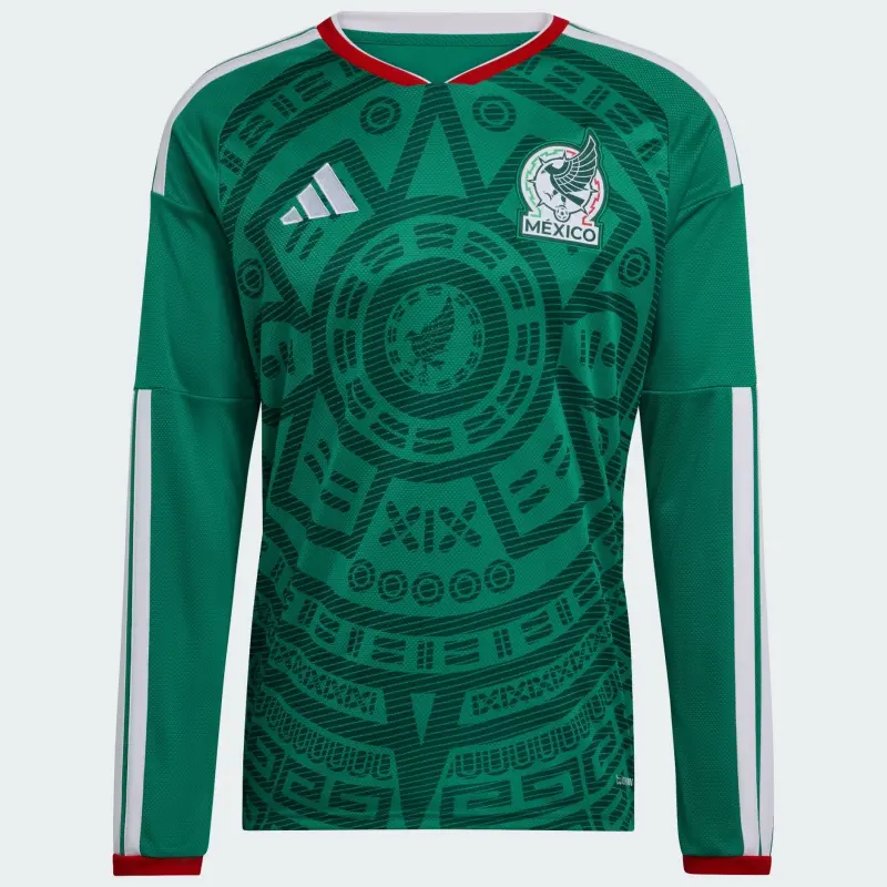 England Footbalkits adidas Mexico 2026 Home Long Sleeve Jersey – Men’s – Official World Cup Football Kits