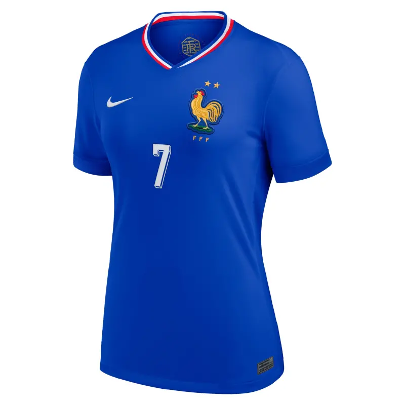 England Footbalkits Antoine Griezmann France National Team Nike Women’s 2024 Home Replica Jersey – Blue – Official World Cup Football Kits
