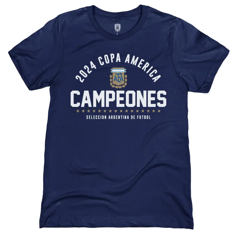 England Footbalkits Argentina National Team 1863FC 2024 Copa America Champions T-Shirt – Navy – Official World Cup Football Kits