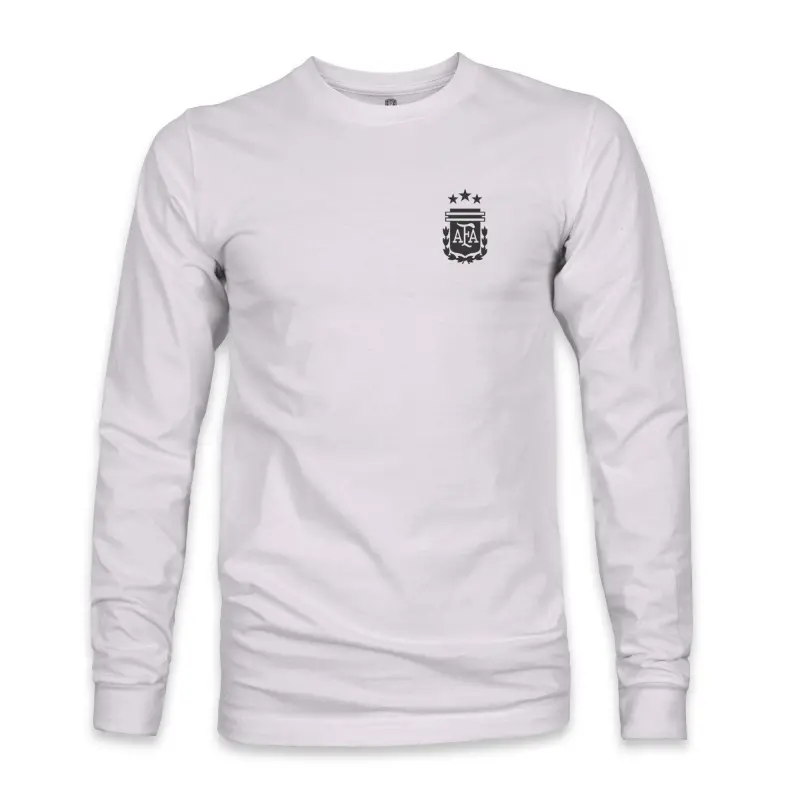 England Footbalkits Argentina National Team 1863FC Back Team Arch Long Sleeve T-Shirt – Gray – Official World Cup Football Kits