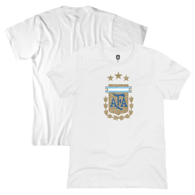 England Footbalkits Argentina National Team 1863FC Badge T-Shirt – White – Official World Cup Football Kits