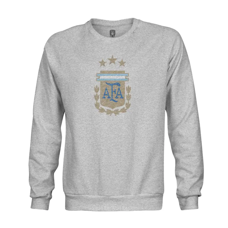 England Footbalkits Argentina National Team 1863FC Pullover Crewneck Sweatshirt – Heather Gray – Official World Cup Football Kits