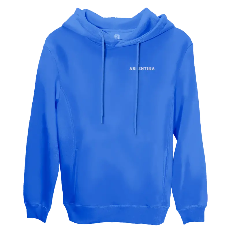 England Footbalkits Argentina National Team 1863FC Wordmark Fleece Pullover Hoodie – Blue – Official World Cup Football Kits