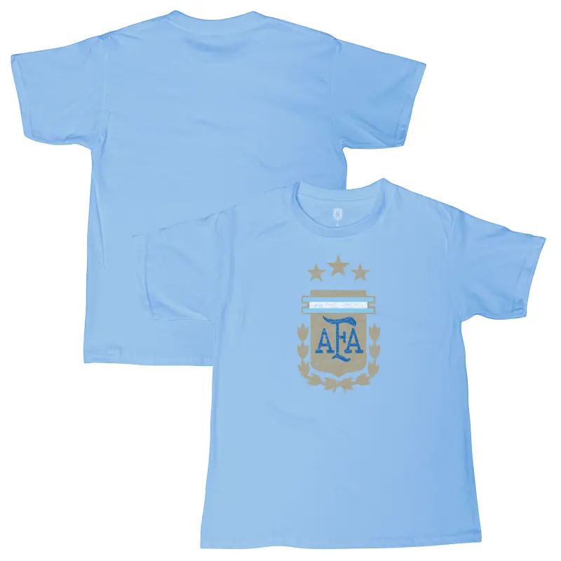 England Footbalkits Argentina National Team 1863FC Youth Badge T-Shirt – Light Blue – Official World Cup Football Kits