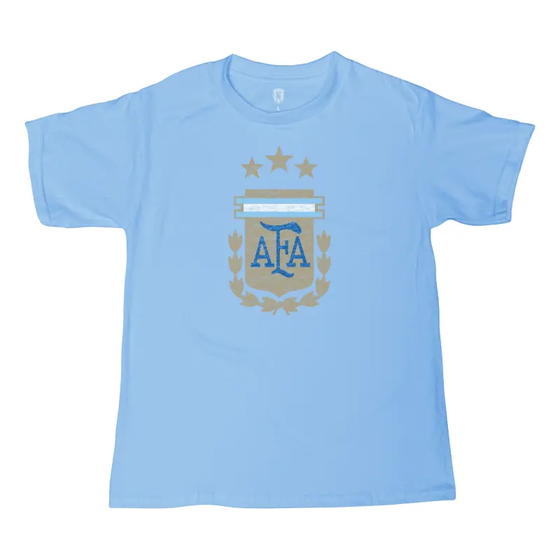 England Footbalkits Argentina National Team 1863FC Youth Badge T-Shirt – Light Blue – Official World Cup Football Kits