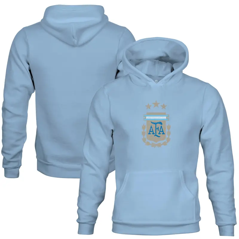 England Footbalkits Argentina National Team 1863FC Youth Color Badge Fleece Pullover Hoodie – Blue – Official World Cup Football Kits