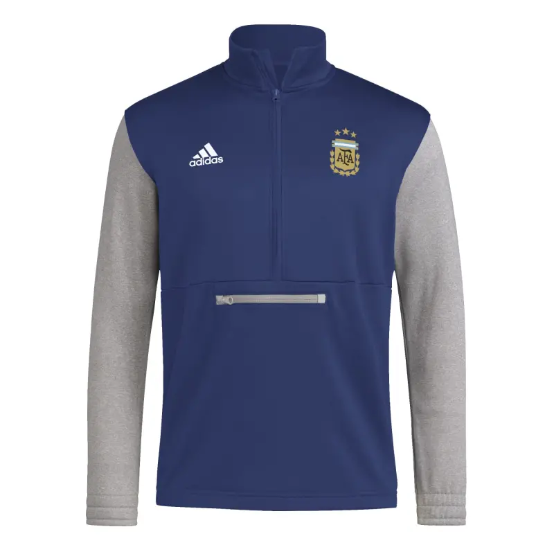 England Footbalkits Argentina National Team Adidas Crest Long Sleeve Half-Zip Top – Navy – Official World Cup Football Kits