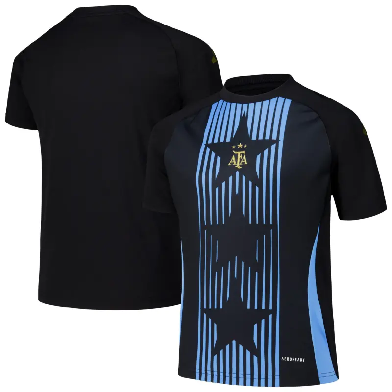 England Footbalkits Argentina National Team Adidas Youth 2024 Pre-Match Top – Black – Official World Cup Football Kits