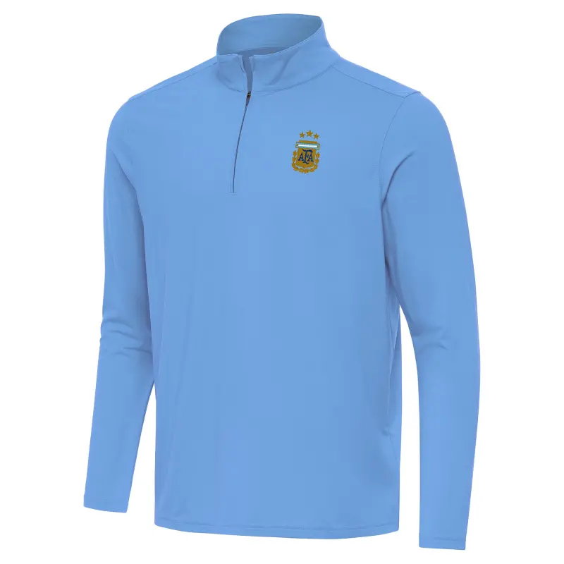 England Footbalkits Argentina National Team Antigua Intent Quarter-Zip Pullover Top – Powder Blue – Official World Cup Football Kits