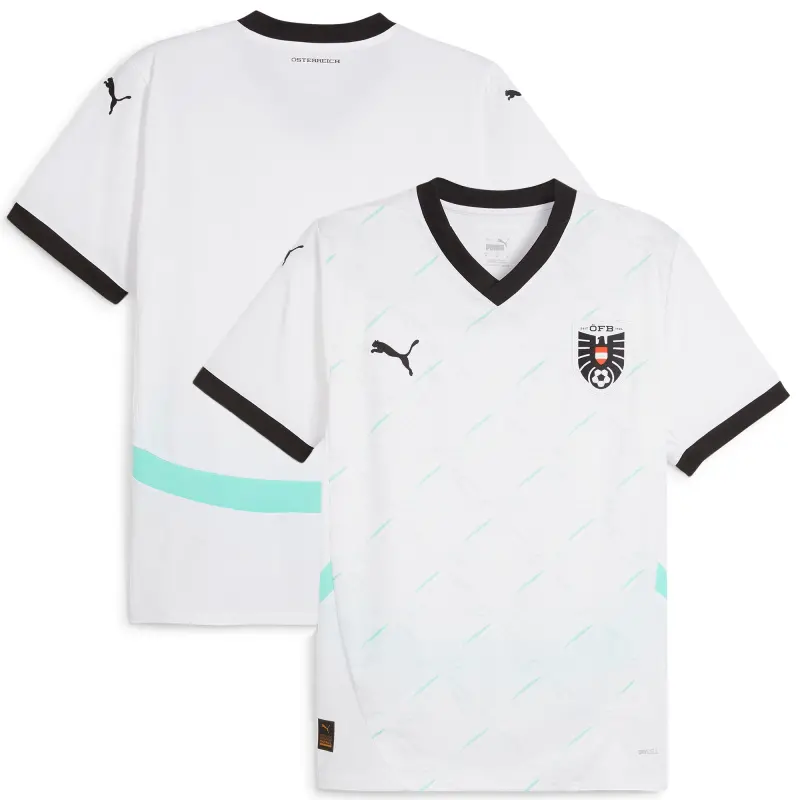 England Footbalkits Austria National Team Puma 2024 Away Replica Jersey – White – Official World Cup Football Kits