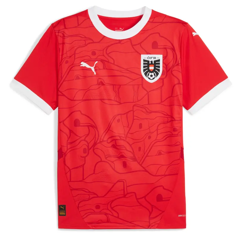 England Footbalkits Austria National Team Puma 2024 Home Replica Jersey – Red – Official World Cup Football Kits