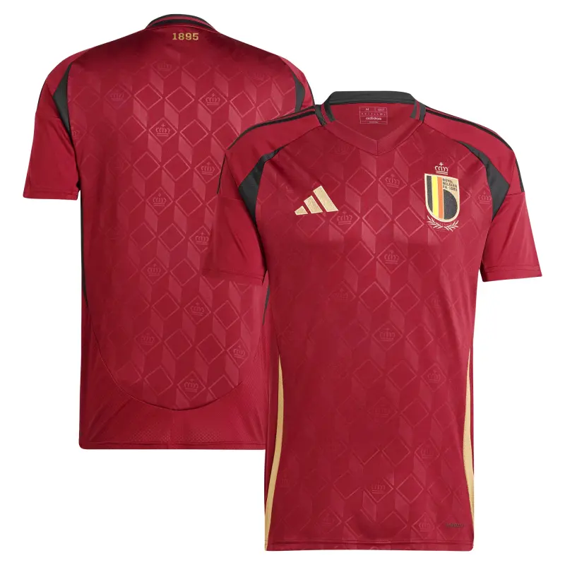 England Footbalkits Belgium National Team adidas 2024 Home Replica Jersey – Burgundy – Official World Cup Football Kits