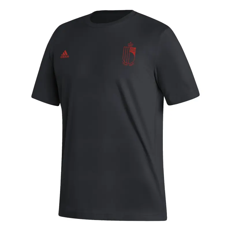 England Footbalkits Belgium National Team adidas Pattern Crest T-Shirt – Black – Official World Cup Football Kits