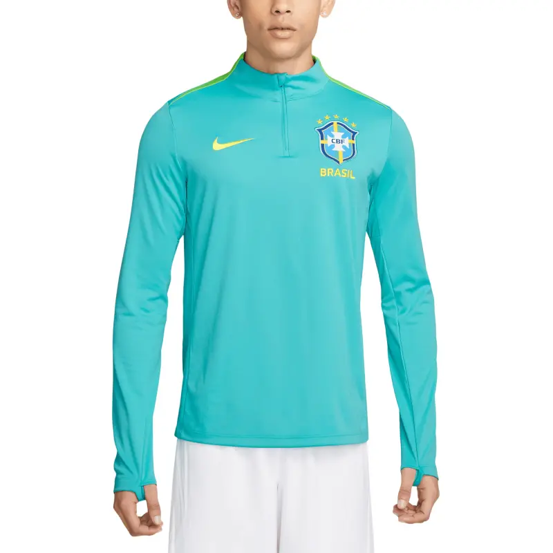 England Footbalkits Brazil National Team Nike 2024 Academy Pro Drill Performance Quarter-Zip Pullover Top – Blue – Official World Cup Football Kits