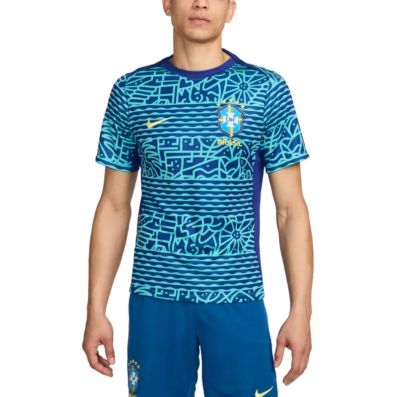 England Footbalkits Brazil National Team Nike 2024 Academy Pro Pre-Match Top – Blue – Official World Cup Football Kits