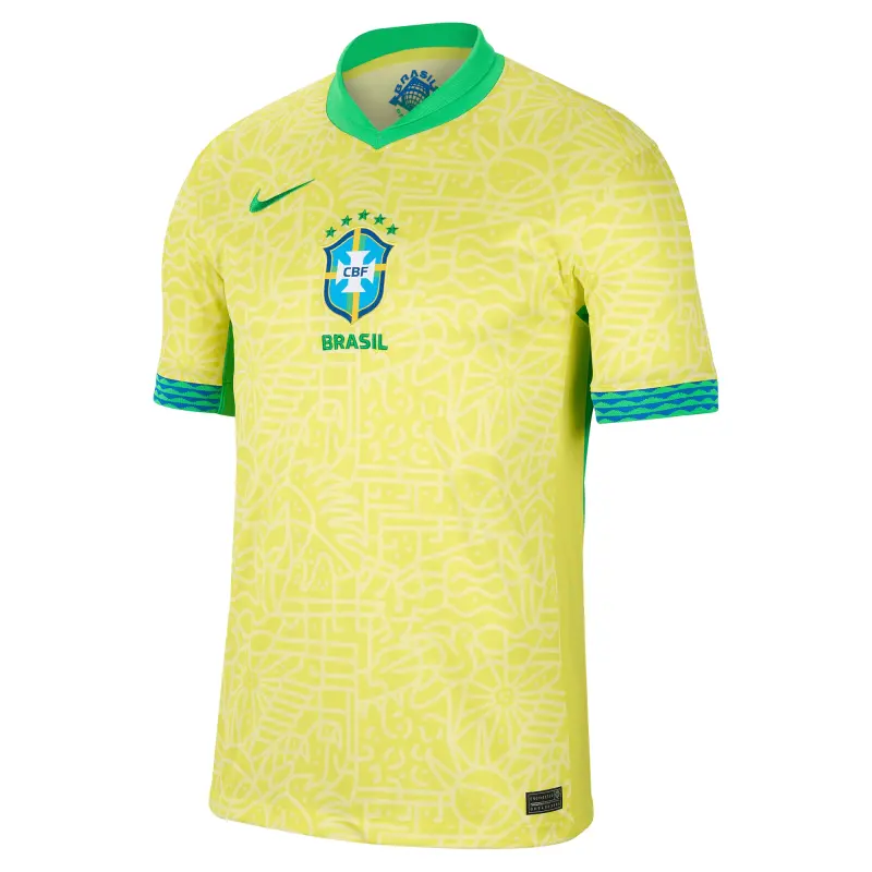 England Footbalkits Brazil National Team Nike 2024 Home Stadium Replica Jersey – Yellow – Official World Cup Football Kits
