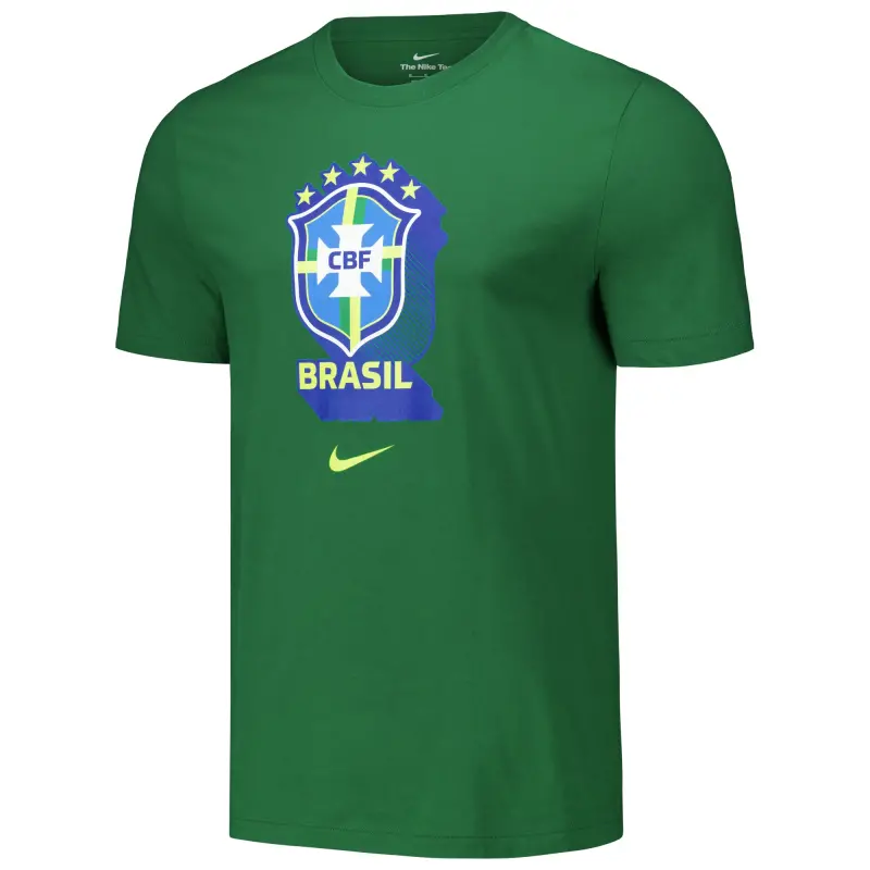 England Footbalkits Brazil National Team Nike Crest Core T-Shirt – Green – Official World Cup Football Kits
