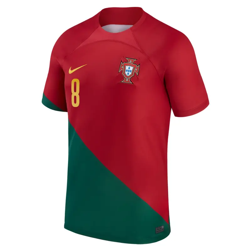 England Footbalkits Bruno Fernandes Portugal National Team Nike 2022/23 Home Breathe Stadium Replica Player Jersey – Red – Official World Cup Football Kits