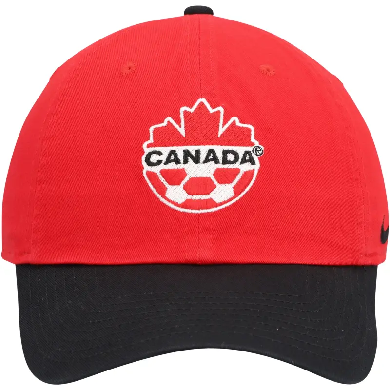 England Footbalkits Canada Soccer Nike Campus Adjustable Hat – Red/Charcoal – Official World Cup Football Kits