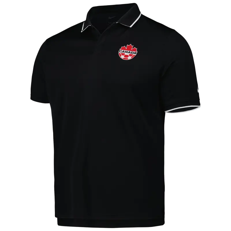 England Footbalkits Canada Soccer Nike Collegiate Polo – Black – Official World Cup Football Kits