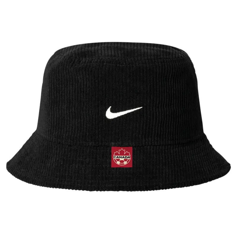 England Footbalkits Canada Soccer Nike Corduroy Bucket Hat – Black – Official World Cup Football Kits