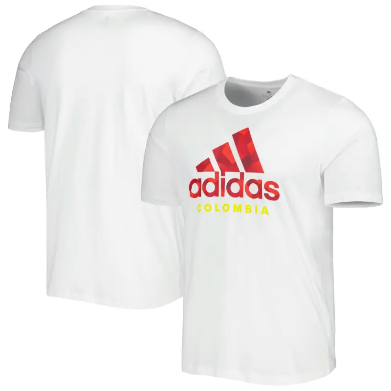 England Footbalkits Colombia National Team adidas DNA Graphic T-Shirt – White – Official World Cup Football Kits