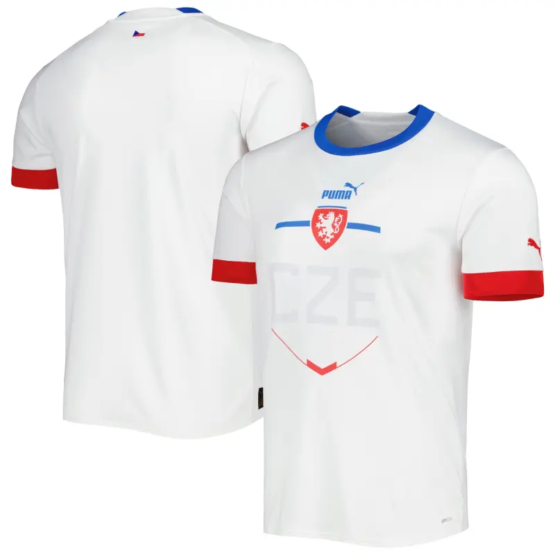 England Footbalkits Czech Republic National Team Puma 2022/23 Away Replica Jersey – White – Official World Cup Football Kits