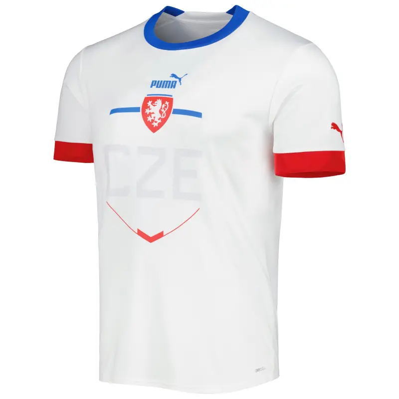 England Footbalkits Czech Republic National Team Puma 2022/23 Away Replica Jersey – White – Official World Cup Football Kits