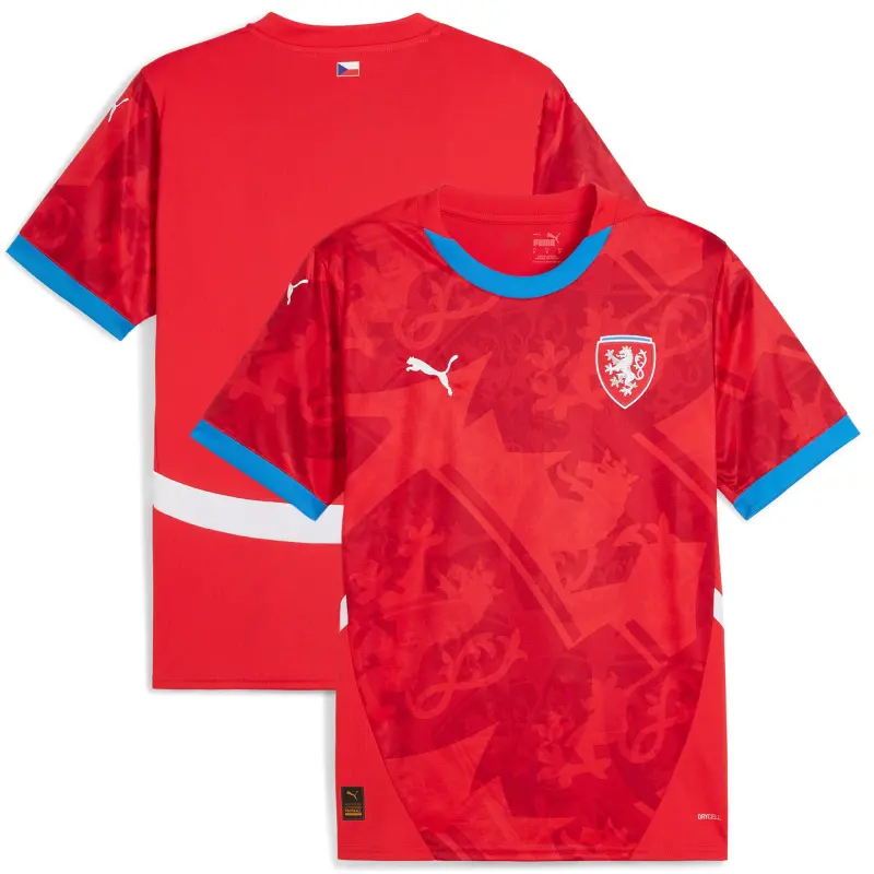 England Footbalkits Czech Republic National Team Puma 2024 Home Replica Jersey – Red – Official World Cup Football Kits