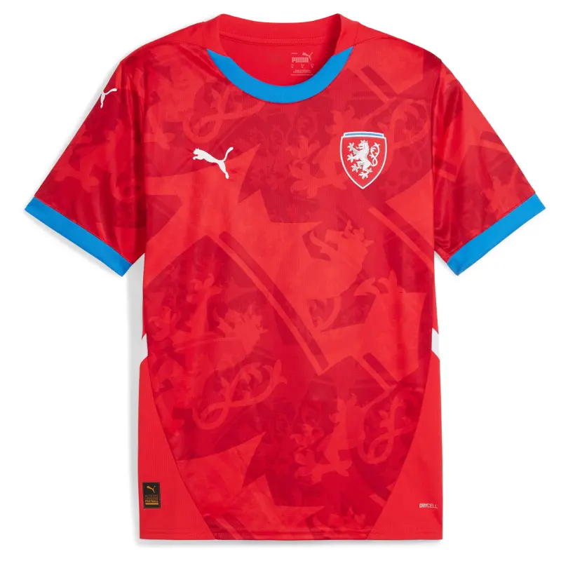England Footbalkits Czech Republic National Team Puma 2024 Home Replica Jersey – Red – Official World Cup Football Kits