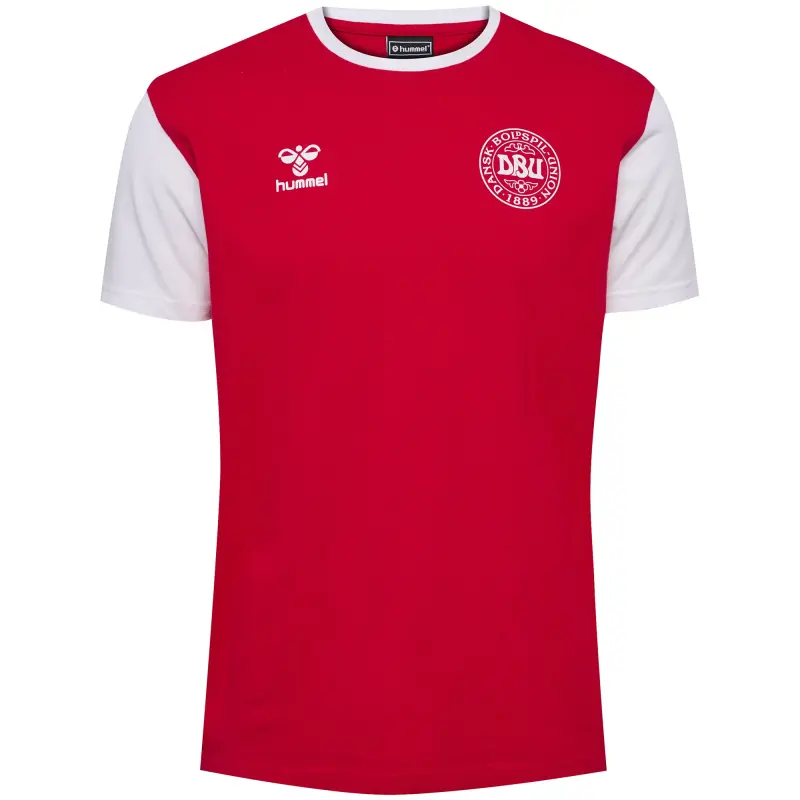 England Footbalkits Denmark National Team Block T-Shirt – Red – Official World Cup Football Kits