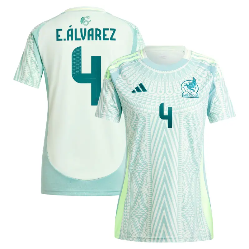 England Footbalkits Edson Alvarez Mexico National Team adidas Women’s 2024 Away Replica Player Jersey – Green – Official World Cup Football Kits