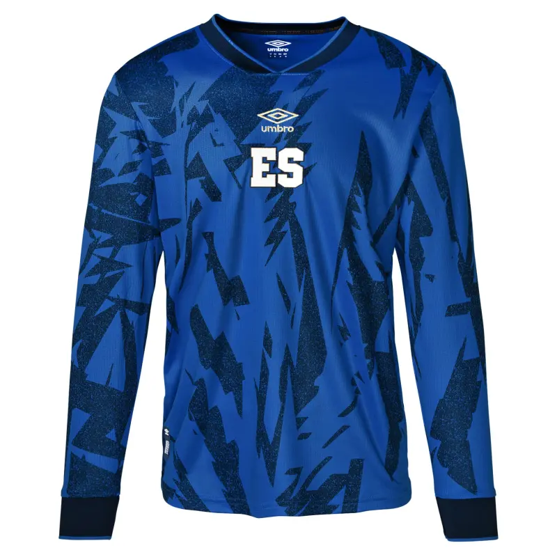 England Footbalkits El Salvador National Team Umbro 2023 Replica Long Sleeve Jersey – Blue – Official World Cup Football Kits