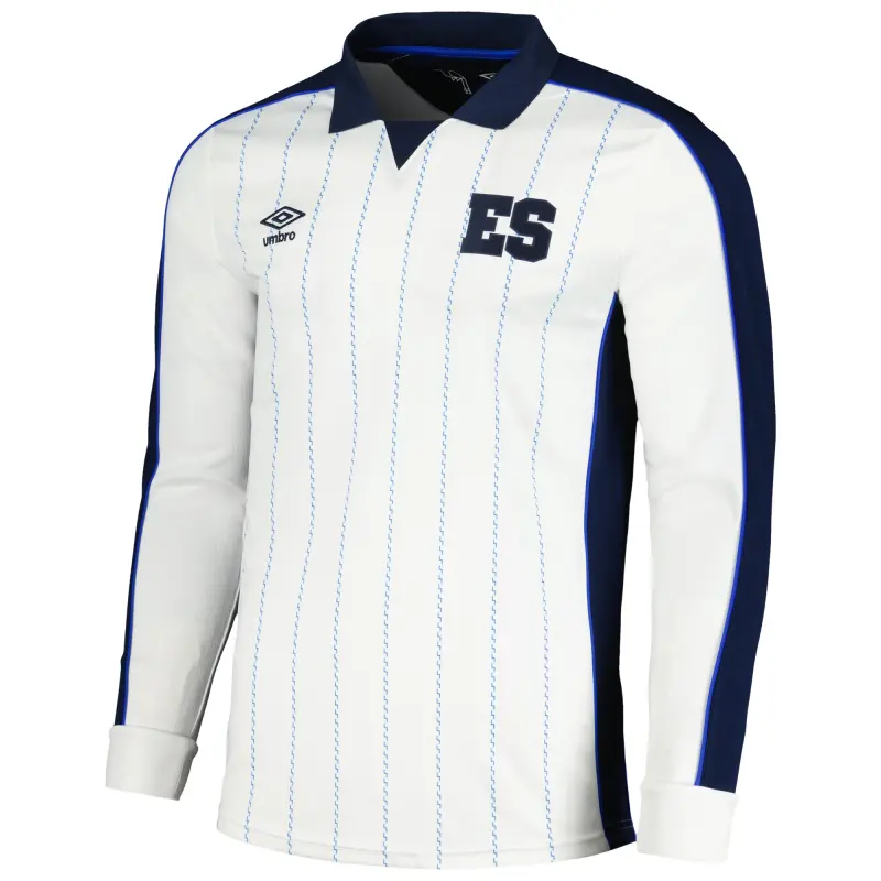 England Footbalkits El Salvador National Team Umbro 2024 Fourth Replica Long Sleeve Jersey – White – Official World Cup Football Kits