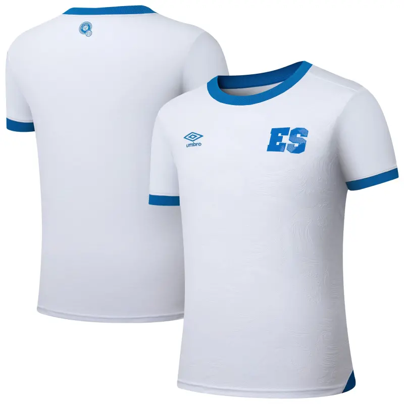 England Footbalkits El Salvador National Team Umbro 2025 Away Replica Jersey – White – Official World Cup Football Kits