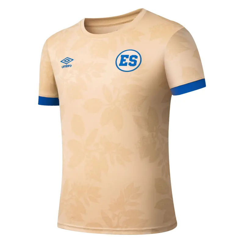 England Footbalkits El Salvador National Team Umbro 2025 Pre-Match Jersey – Tan – Official World Cup Football Kits