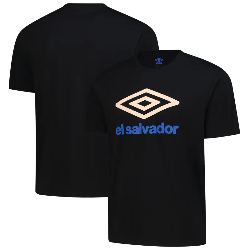 England Footbalkits El Salvador National Team Umbro Graphic T-Shirt – Black – Official World Cup Football Kits