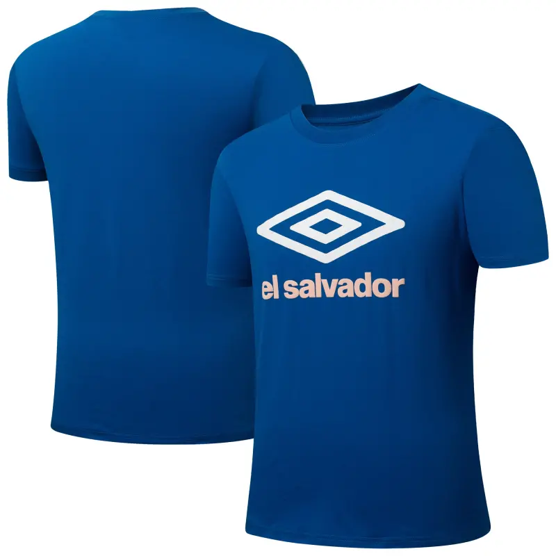 England Footbalkits El Salvador National Team Umbro Graphic T-Shirt Blue – Official World Cup Football Kits