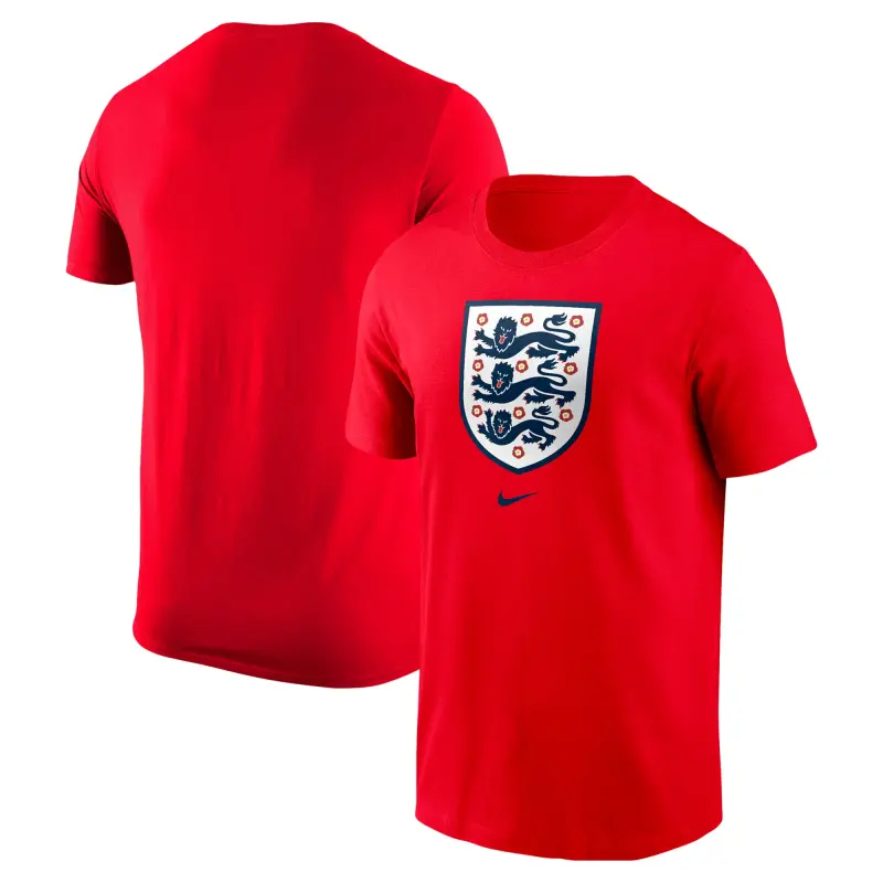 England Footbalkits England National Team Nike Crest Core T-Shirt – Red – Official World Cup Football Kits